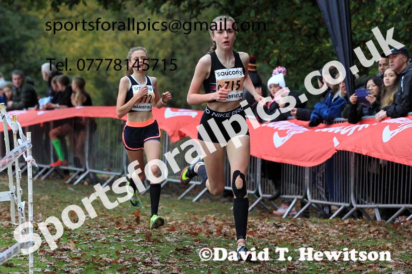 Girls Under-15s, 2022 National Cross Country Relays, Berry Hill Park, Mansfield.  Photo: David T. Hewitson/Sports for All Pics